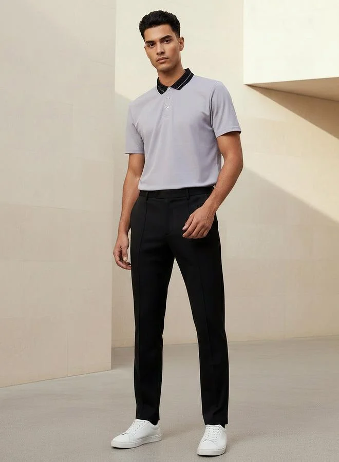 سبلاش فيڤ Men Short Sleeves Contrast Collar Polo T-shirt